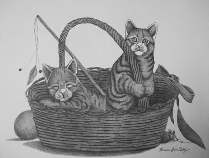 Two cats in a basket